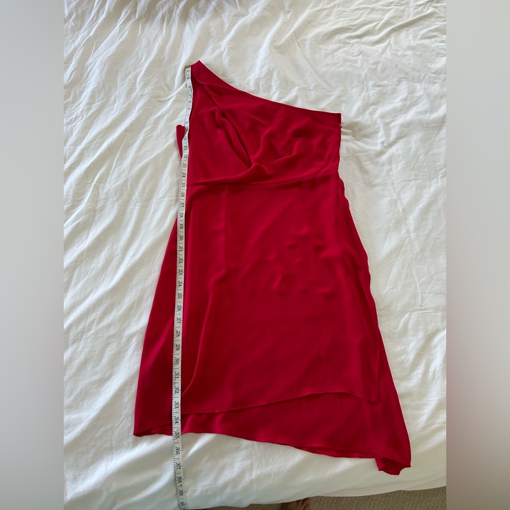BCBGMaxAzria- “Somara” One Shoulder Dress in RioRed - Picture 6 of 7